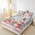 thumbnail image 4 of Feelyou Snowman Twin Sheet Sets for Kids, Christmas Cartoon Cabin Twin Fitted Sheet, Western Festival Flat Sheet, Lightweight Room Decor, 3pcs, 4 of 7