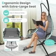 thumbnail image 6 of Costway Swing Chair with Stand Extra-wide and Cushioned Seat Outdoor Indoor Hanging Chair Grey, 6 of 10