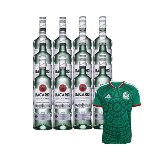 12 Ron Bacardi Carta Blanca 980 ml + Jersey Verde