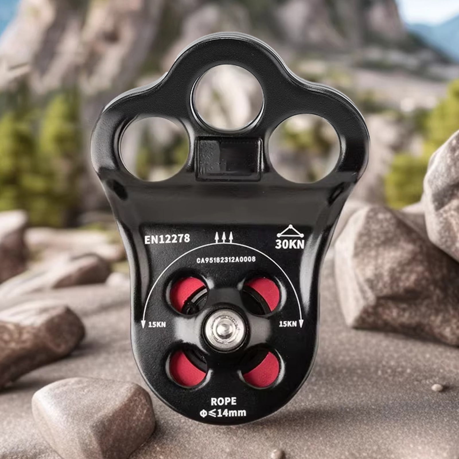 Safety Locking Pulley Climbing Belays Device Suitable for Secure Play Outdoor Environment with Aluminum Alloy Texture
