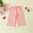 thumbnail image 6 of HCNTES Toddler Baby Girl Clothes Tie-Up Strap Ruffle Camisole Tops Linen Pants Set Little Girls Summer Outfits toddler girl clothes  under $5(9-12 Months,Pink), 6 of 9
