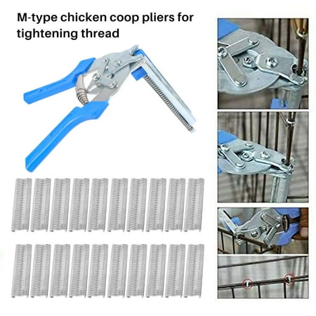 

Tie clamp 1pc Ring Plier Tool and 600pcs M Clips Chicken Mesh Cage Wire Fencing Crimping Solder Joint Welding Repair Hand Tools