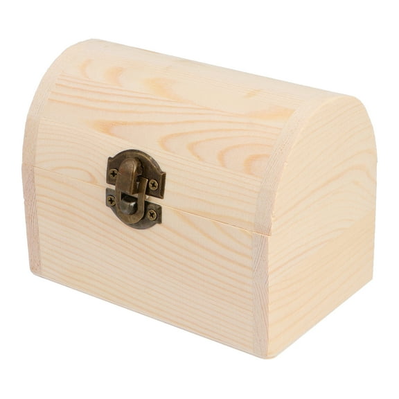 Kuyiluo Unfinished Wooden Jewelry Box with Locking Clasp - DIY Wood Storage Case