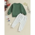 thumbnail image 4 of CIYCuIT Toddler Baby Boys 2Pcs Christmas Outfits Long Sleeve Letter Print Sweatshirt + Elastic Waist Pants 0-3T Infant Casual Sweatsuit Daily Clothes, 4 of 9