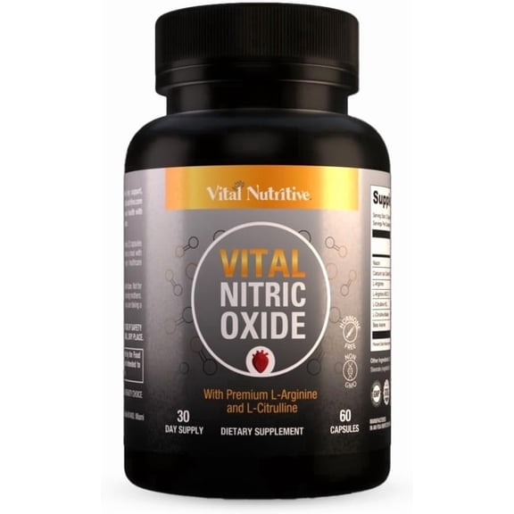 Vital Nitric Oxide Supplement for Men – Daily Wellness Support with L-Arginine and L-Citrulline – 30-Day Supply