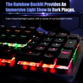 thumbnail image 4 of Wired Mechanical Keyboard, 104-Key Real Mechanical Gaming Keyboard Rainbow Backlit Keyboard Ergonomic Design USB Wired Keyboard for Wins PC Laptop for Game and Office, 4 of 7