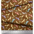 thumbnail image 3 of Soimoi Poly Georgette Fabric Dot,Leaves & Fox Animal Printed Fabric 1 Yard 42 Inch Wide, 3 of 3