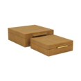 thumbnail image 5 of Lusan Square Decorative Box Set - Camel Brown Faux Shagreen, 5 of 11