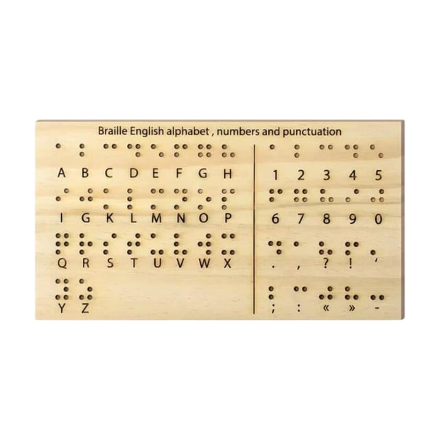 Tablero de madera Braille Tablero de enseñanza de la enseñanza de la enseñanza Equipo educativo con puntos elevados para adultos principiantes para