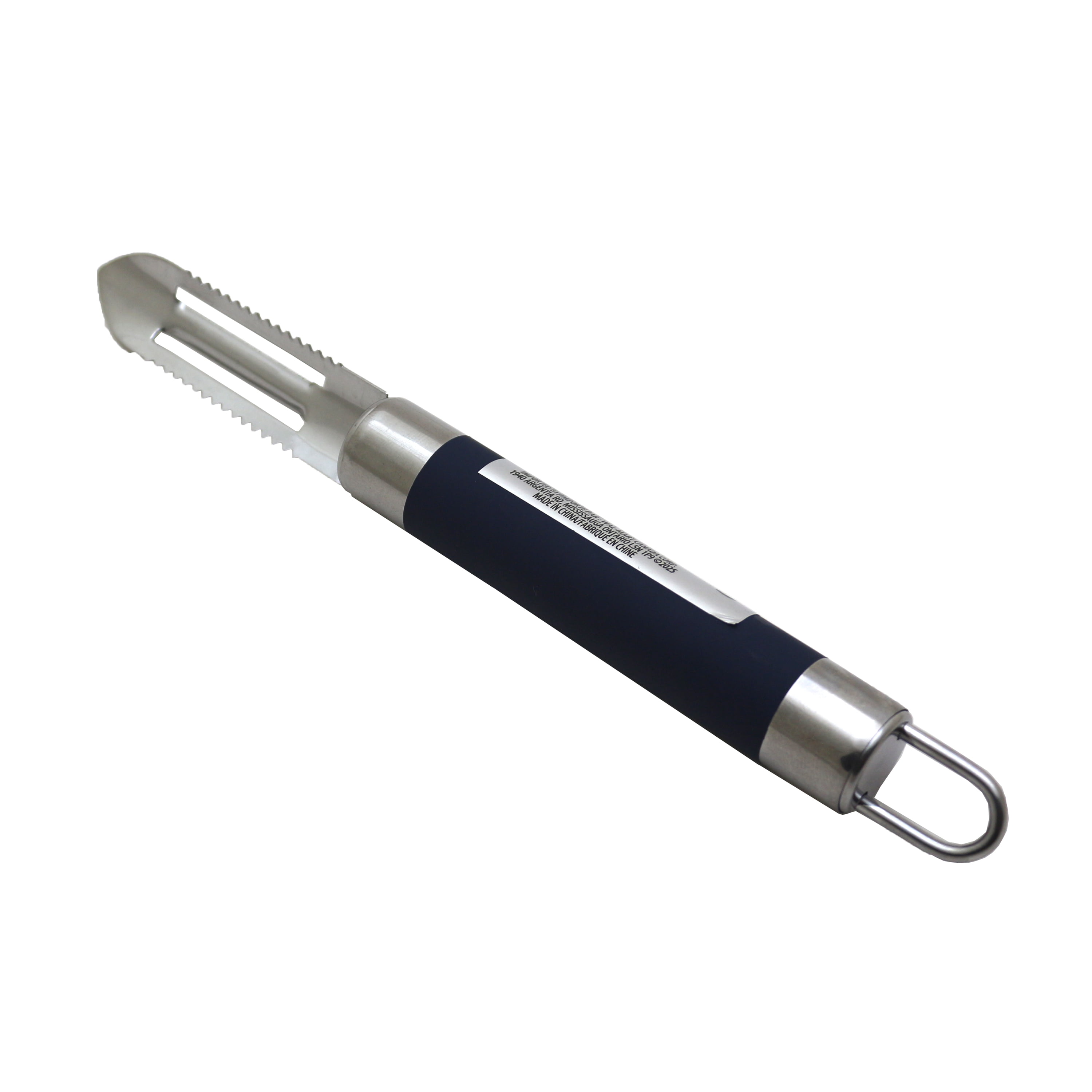 Mainstays Stainless Steel Vegetable Peeler with Serrated Blade Available in Teal, Grey, and Blue, Mainstays Peeler