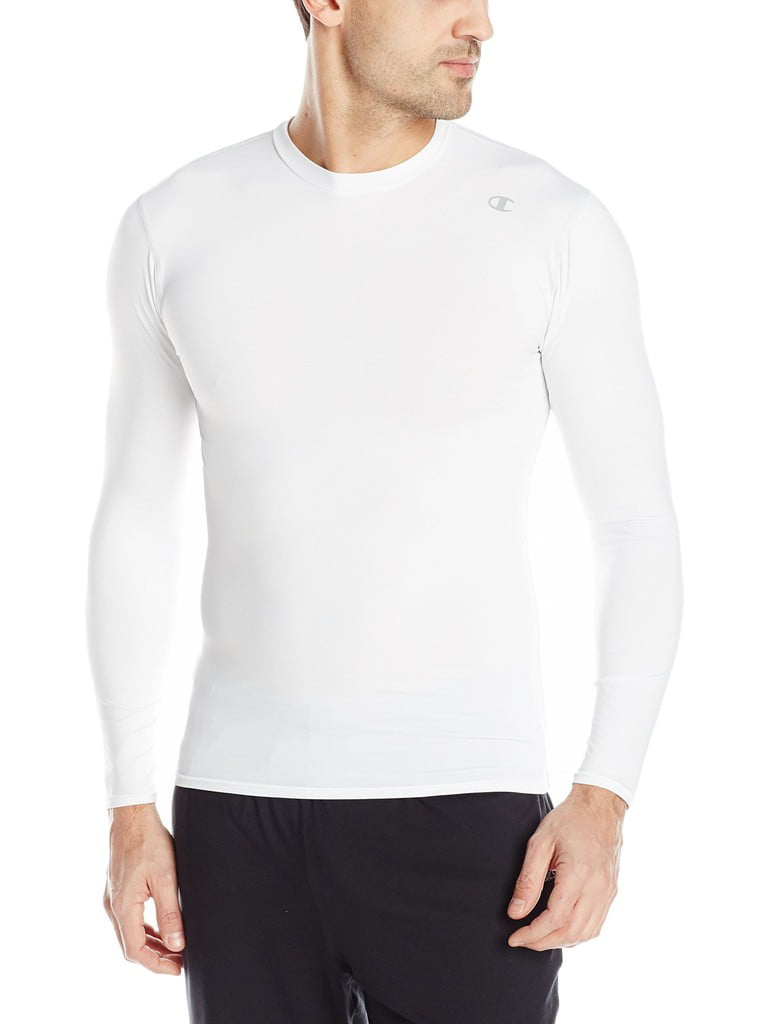 Double Dry Long-Sleeve Men's Compression T Shirt, White - 2XL - Walmart.com