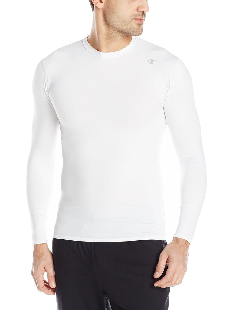 Champion - Double Dry Long-Sleeve Men's Compression T Shirt, White - 2XL - Walmart.com