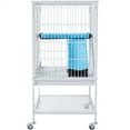 thumbnail image 3 of Renwick Rolling Metal Small Animal Cage with Removable Ramp Hammered White, 3 of 7