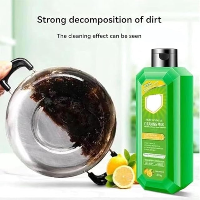 Kugachren Multi-Functional Cleaning Milk for Kitchen Heavy Oil Stains, Powerful Degreaser and Multi-Purpose Cleaner, 300ml Milky Liquid for Visible Cleaning