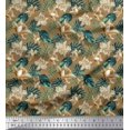 thumbnail image 1 of Soimoi Velvet Fabric Monstera Leaf & Floral Decor Fabric Printed Yard 58 Inch Wide, 1 of 5