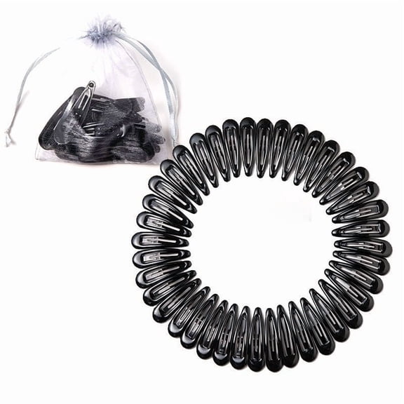 40 Packs Metal Snap Hair Clips, No Slip Hair Clips for Thick/Thin Hair, 40pcs Barrettes for Women Hairstyle Makeup Accessories  (Black)