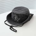 thumbnail image 5 of WEIGFI Kid Boys Girls Sun Hat Bucket Hat Adjustable Strap Lightweight Cartoon Dinosaur Embroidered Summer Daily Outdoor Fishing Lovely Vacation Hats,Black,2-8 Years, 5 of 5