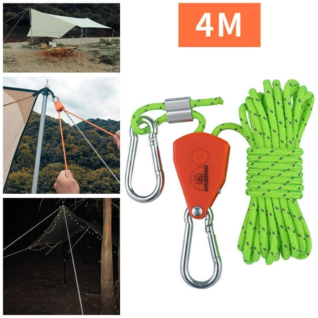 Colgador de cuerda de trinquete de polea perfecl 4mm 4m color Claro y Verde Claro