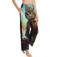 thumbnail image 6 of Salouo Riverside Meditating Cat Print Women's Pajama Pants Casual Loose Sweatpants PJs Flowy Pants Drawstring Palazzo for Women Wide Leg Pants Lounge Pajama -XX-Large, 6 of 8