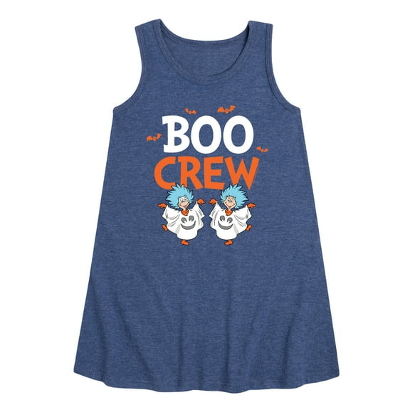 Dr. Seuss - Boo Crew Thing 1 and 2 - Toddler and Youth Girls A-line Dress