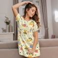 thumbnail image 3 of Fotbe Colorful Cartoon Snail Bata de Dormir para Mujer con Estampado, Camisón de Algodón de Manga Corta, Ropa de Dormir Casual, 3 of 6