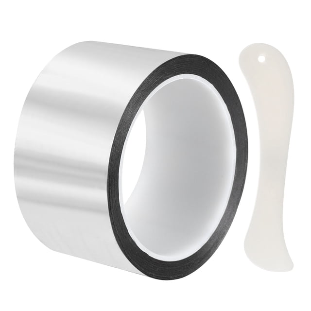 Cinta de espejo metálica Uxcell (1.97" x 54.6 yardas, 2 mil, plateada) cinta adhesiva para ducto, para decoración de paredes, borde de bricolaje y envoltura de regalos