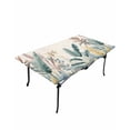 thumbnail image 6 of Sage Green Tropical Leaves Rectangle Tablecloth, Waterproof Elastic Fitted Table Covers for 5 Foot Tables, 30x60inch Decorative Tablecloths for Picnic, Camping, Indoor, Outdoor, Watercolor Botanical, 6 of 6