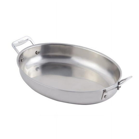 Bon Chef 60002 12 x 9.12 x 2.25 in. Cucina Oval Augratin with Induction Bottom, 2.5 quart