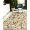thumbnail image 4 of Floral Decorative Rug, Vintage Garden Plants Herbs Flowers Botanical Classic Design Illustration, Quality Carpet for Bedroom Dorm and Living Room, 6 Sizes, Beige Paprika, by Ambesonne, 4 of 4