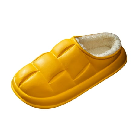 

Slippers For Womens Couple Half Bao Heeled Cotton Slippers Autumn And Winter Home Indoor And Outdoor Wear Plush Warm Detachable Confinement Shoes