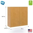 thumbnail image 3 of Tot Mate 4 Section Wall Cabinet Lockable Classroom Storage, Maple, 37"W x 14 1/2"D x 36 1/2"H, 3 of 8