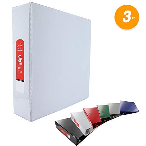 Emraw White Slant D Ring View Binder with 2 Pockets Presentation