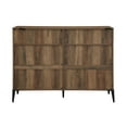thumbnail image 6 of Walker Edison 3 Tier Industrial Wood and Metal Mesh Bookcase Bookshelf Storage Home Office Storage Cabinet, 52 Inch, Rustic Oak, 6 of 9