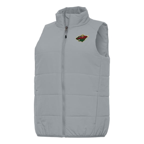 Women's Antigua Gray Minnesota Wild Experience Full-Zip Vest