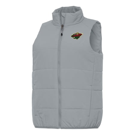 Women s Antigua Gray Minnesota Wild Experience Full-Zip Vest
