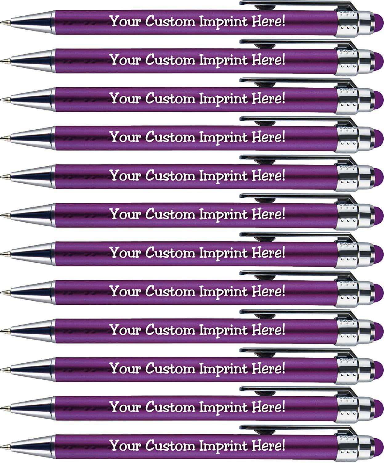 Name pens Personalized pens Stylus pen 12 Custom Printed bright light pens 