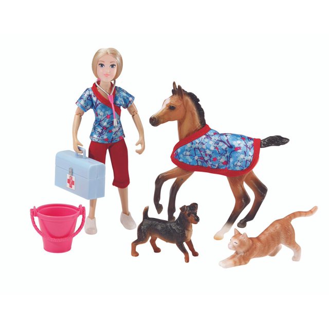 Set de veterinaria Breyer Freedom Series de Toy Playset, muñeca de 6 pulgadas