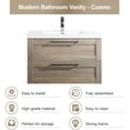 thumbnail image 3 of Wall Mounted 36 Inch Cosmo Bathroom Vanity Eve with Integrated Sink, Assembled Eve Oak Wood Toiletries Storage Cabinet with Integrated White Countertop and 2 Large Metal Drawers By Flairwood Décor, 3 of 7