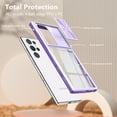thumbnail image 6 of Magnetic Case for Samsung Galaxy S24 Ultra with Sliding Camera Cover, [Compatible with MagSafe] Drop Protection Camera Privacy Case Shockproof Clear Back Slim Mag-Safe Phone Case Cover, Purple, 6 of 6