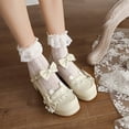 thumbnail image 5 of SACFOF Womens Sweet Cute Kawaii Platform Cosplay Shoes Chunky Mid Heels Mary Janes with Bow Buckles Strappy Pumps, 5 of 6
