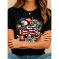 thumbnail image 4 of Women's Crew Neck Summer Tee USA 250th Anniversary Patriotic Print Regular Fit Top, 4 of 8