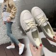 thumbnail image 2 of Zapatos blancos de mujer de talla grande de primavera y otoño, personalizados, de moda, sencillos, para viajes de ocio, zapatos de tabla japoneses para mujer, 2 of 5