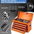 thumbnail image 4 of 5-Drawer Rolling Tool Chest - Detachable Top Toolbox Lockable Wheels and Steel Cabinet for Garage Workshop Orange, 4 of 8