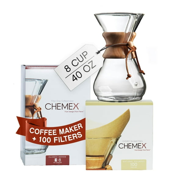 Coffee Maker Chemex 8-Cup Classic Series w/ 100 Filters