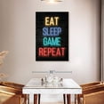 thumbnail image 3 of Elephant Stock Neon Eat Sleep Game Repeat Wall Art - Vertical Canvas Wall Art - Living Room Wall Decor - Hobbies And Lifestyle Canvas - Brown And Beige Decor - 30" x 45", 3 of 8