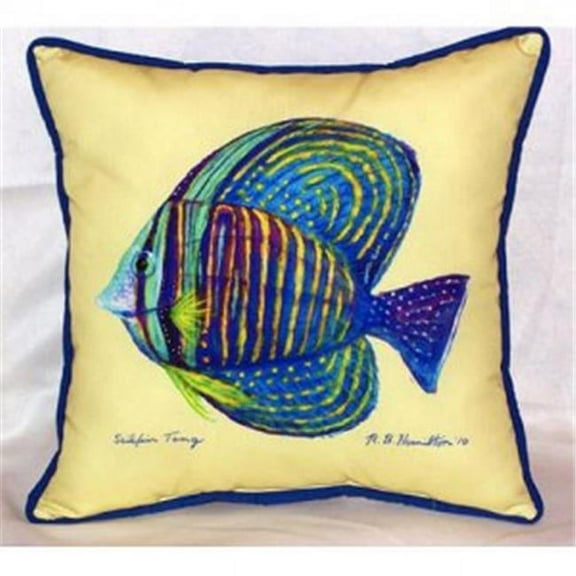 Sailfin Tang - Yellow Indoor & Outdoor Throw Pillow, 18 x 18 in.