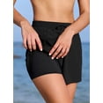 thumbnail image 6 of Asoul Womens High Elastic Waisted Swim Bottoms Mesh Board Shorts Drawstring Swim Shorts with Pocket, 6 of 7