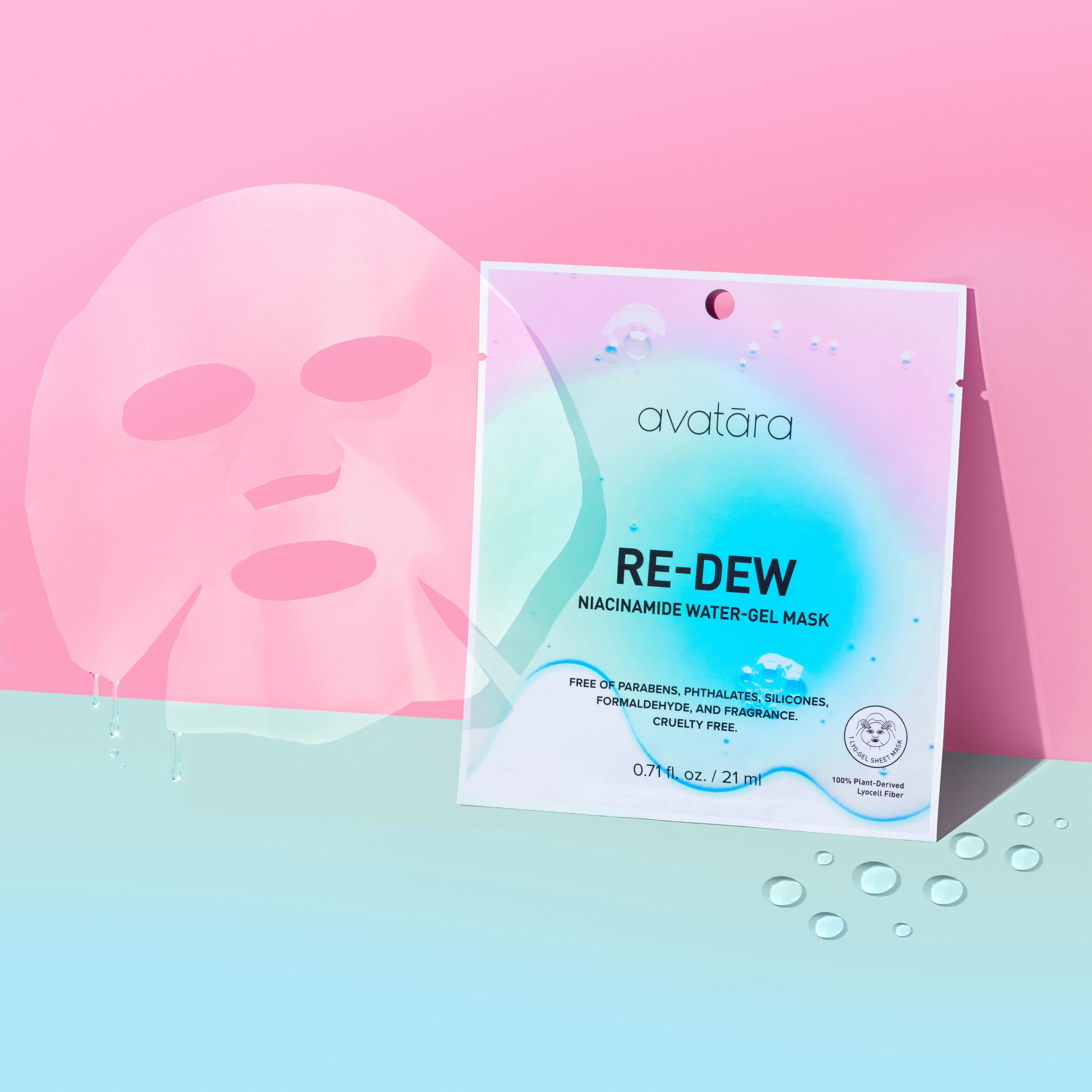 Avatara Re-Dew Soothing Niacinamide Water Gel Face Mask for All Skin Type, 1 Sheet Mask