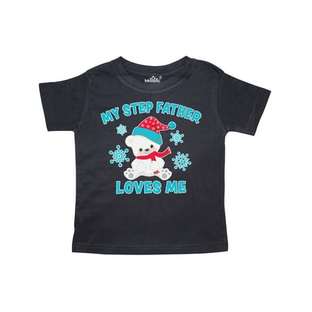 

Inktastic Polar Bear My Step Father Loves Me in Santa Hat Gift Toddler Boy or Toddler Girl T-Shirt