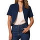 thumbnail image 1 of BLAZER DE TRABAJO CHIC PARA MUJERES INSPIRE, CON CUELLO SHAWL, SIN CUELLO, ABIERTO EN FRONTAL, CORTO, TALLA XL, AZUL OSCURO, 1 of 6